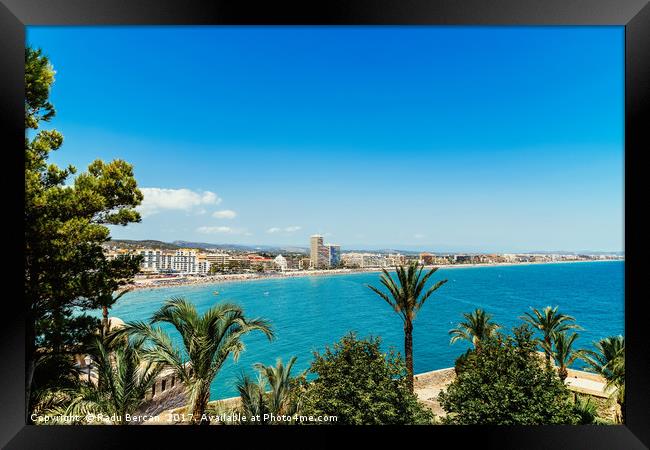 Panoramic View Of Peniscola City Holiday Beach Res Framed Print by Radu Bercan