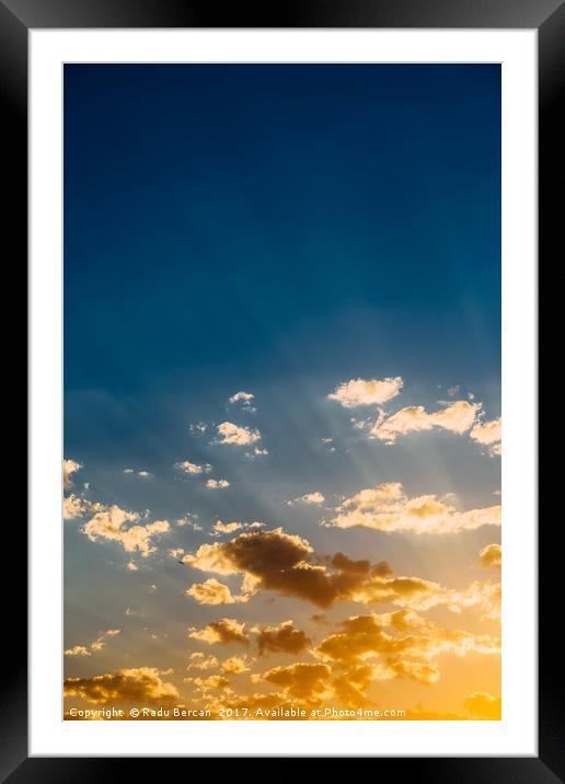Beautiful Blue And Orange Tranquil Summer Sunset B Framed Mounted Print by Radu Bercan