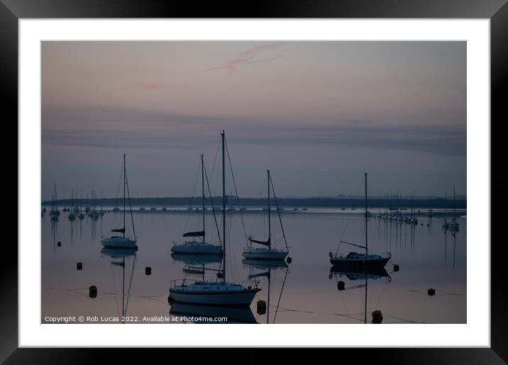 Dawn breaks on the Medway at Upon Framed Mounted Print by Rob Lucas