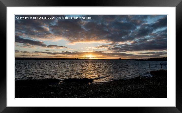 Sunset on the Medway Framed Mounted Print by Rob Lucas