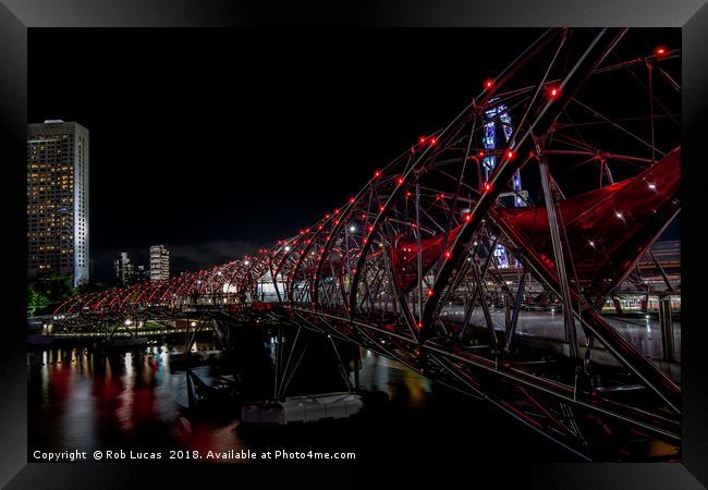 Singapore Helix Bridge Framed Print by Rob Lucas
