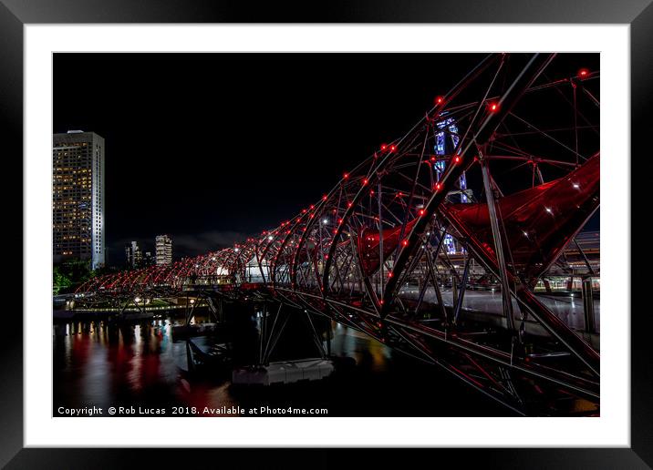 Singapore Helix Bridge Framed Mounted Print by Rob Lucas