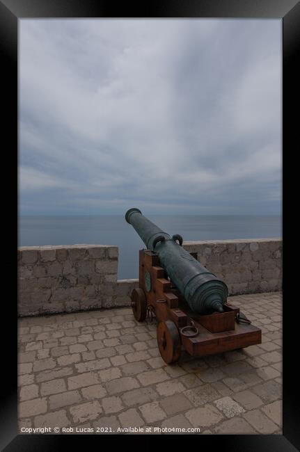 Cannon defending Dubrovnik Framed Print by Rob Lucas