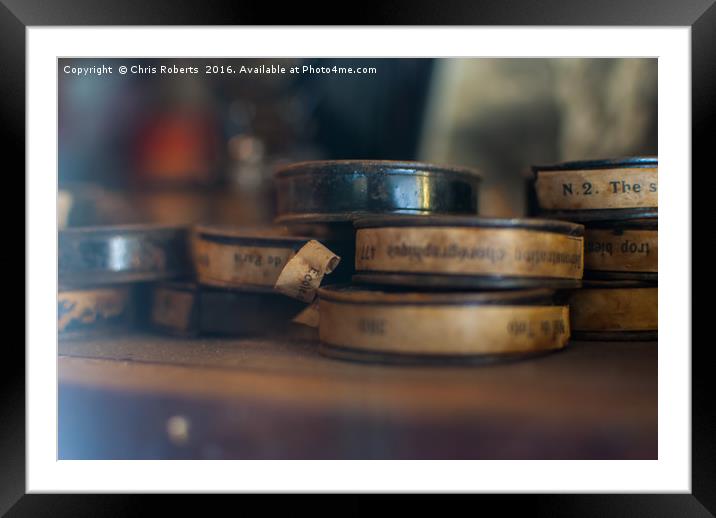 Photography Film Tins. Framed Mounted Print by Chris Roberts