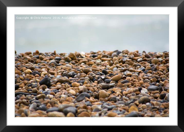 Pebble Beach at Margate. Framed Mounted Print by Chris Roberts
