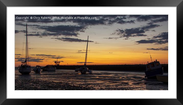 Herne Bay Harbour Sunset Framed Mounted Print by Chris Roberts