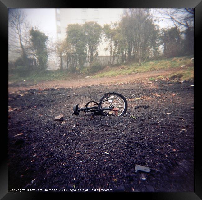 Fog Bike Framed Print by Stewart Thomson