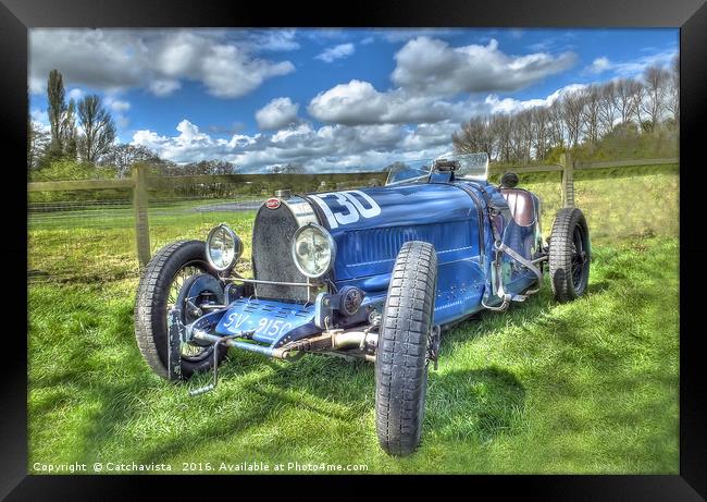 Bugatti Grand Prix Racing Car Framed Print by Catchavista 
