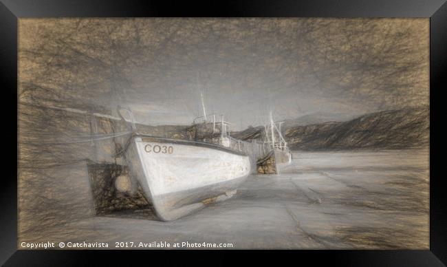 Fishing boat at Nefyn Framed Print by Catchavista 