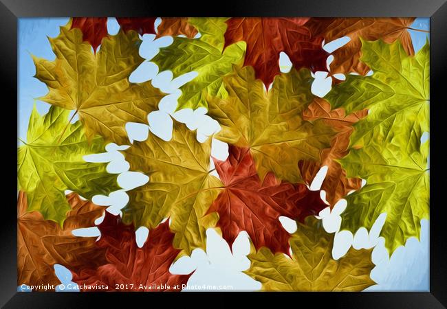 Autumn Leaves Brite Framed Print by Catchavista 
