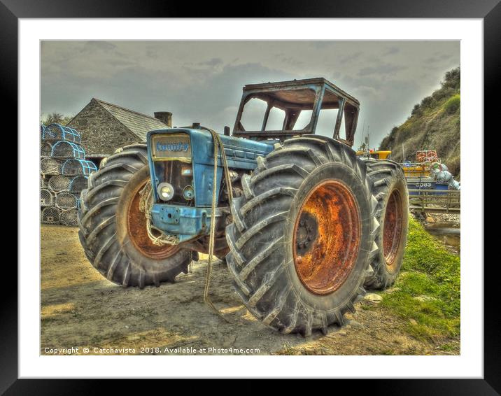 Porth Meudwy Tractor Framed Mounted Print by Catchavista 