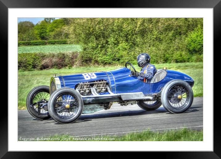 Pic Pic Vintage Racing Car Framed Mounted Print by Catchavista 