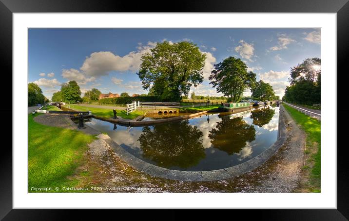 Keepers Lock Canal Scene Framed Mounted Print by Catchavista 