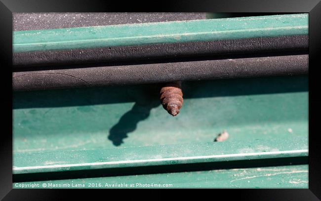 Tip of rusted screw Framed Print by Massimo Lama