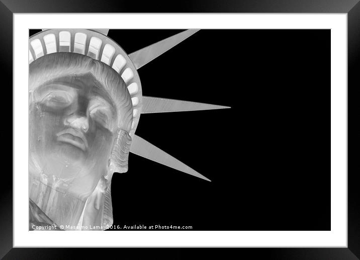 Statue of liberty inverted Framed Mounted Print by Massimo Lama