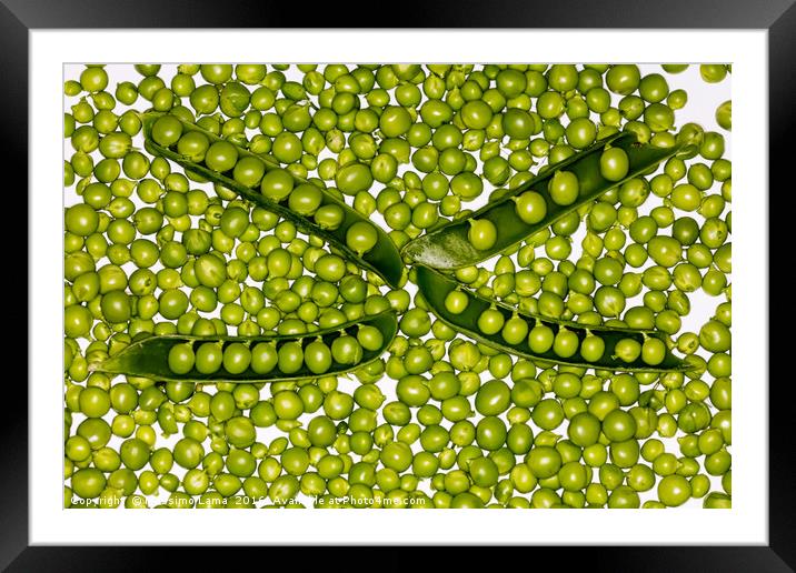 fresh green peas Framed Mounted Print by Massimo Lama