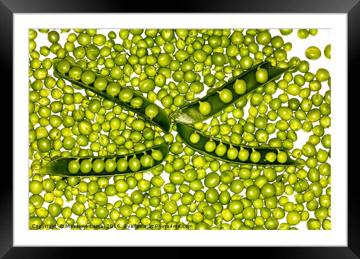 fresh green peas Framed Mounted Print by Massimo Lama