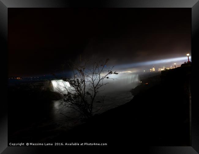 Nocturne of Niagara falls Framed Print by Massimo Lama