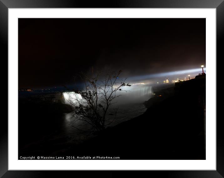 Nocturne of Niagara falls Framed Mounted Print by Massimo Lama