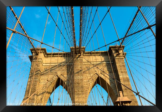 The Brooklyn Bridge Framed Print by Massimo Lama