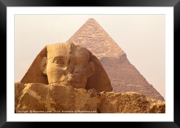 Sphinx, Giza Framed Mounted Print by Massimo Lama