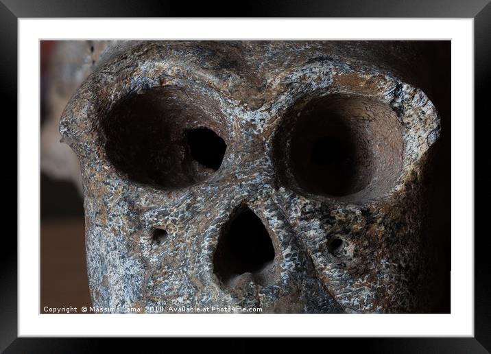 Monkey skull isolated  Framed Mounted Print by Massimo Lama