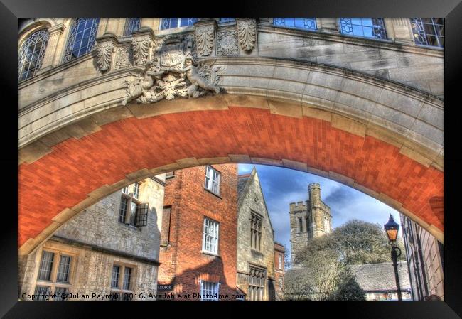 Bridge of Sighs in Oxford Framed Print by Julian Paynter