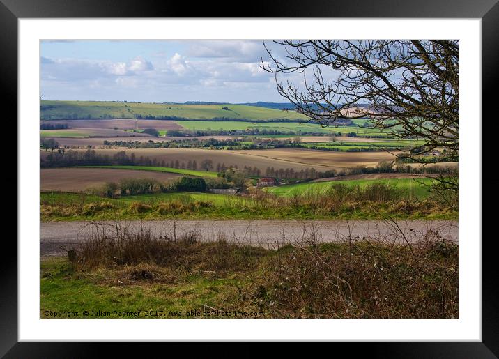 Layered view from Butser Hill in Hampshire Framed Mounted Print by Julian Paynter