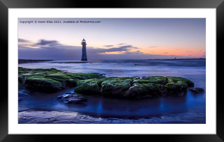 New Brighton Lighthouse Framed Mounted Print by Kevin Elias