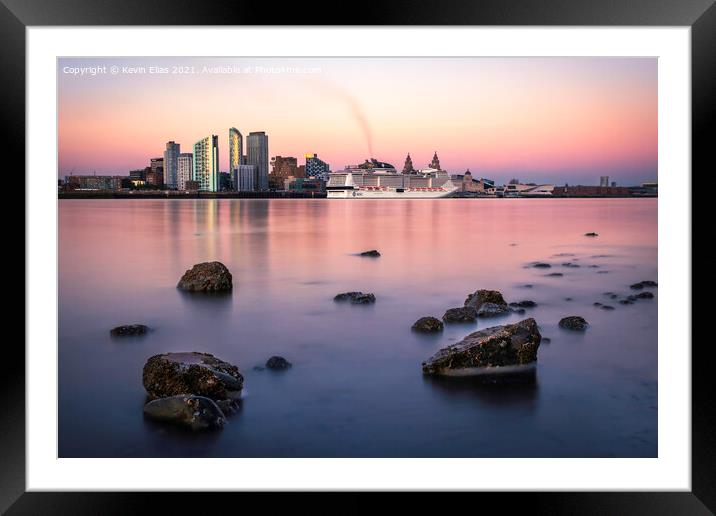 'Enchanting Liverpool Waterfront at Dusk' Framed Mounted Print by Kevin Elias
