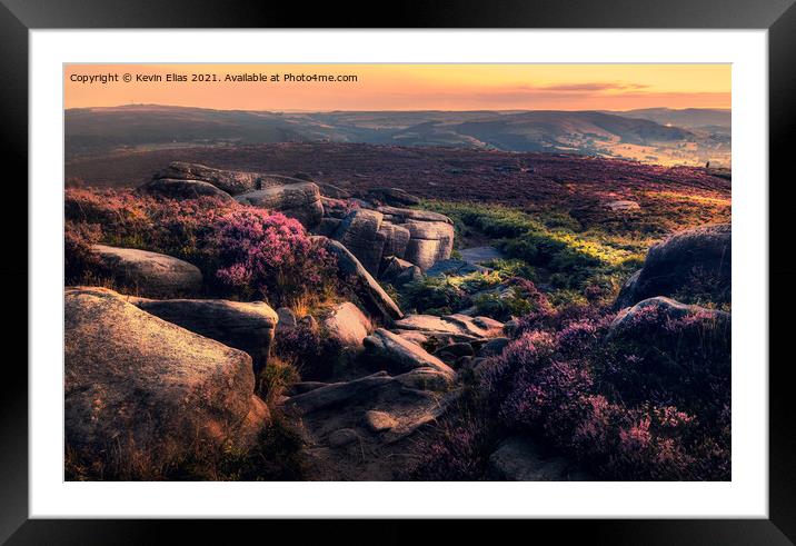 Peak district sunset Framed Mounted Print by Kevin Elias