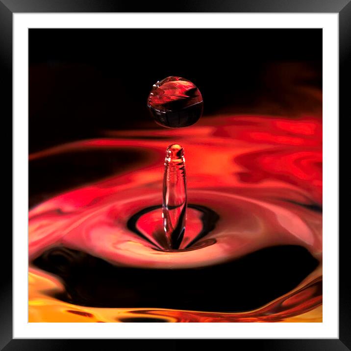 Waterdrops Framed Mounted Print by Kevin Elias