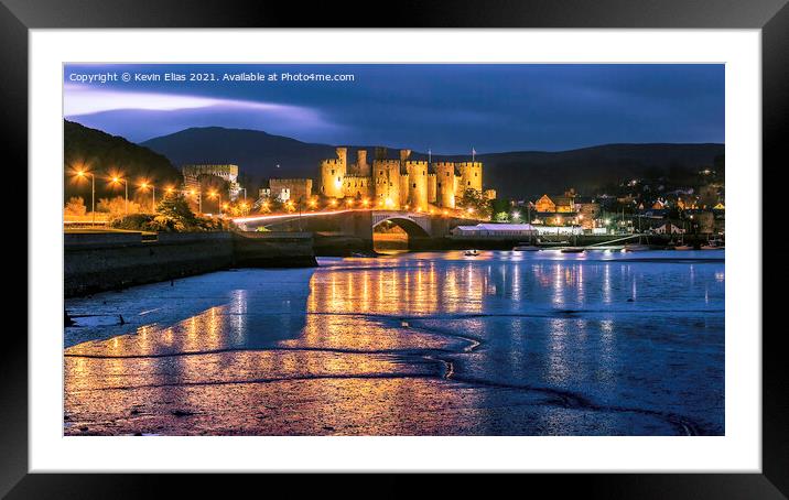 Twilight Brilliance Over Conwy Castle Framed Mounted Print by Kevin Elias