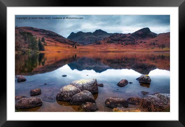 Serene Mirror of Great Langdale Framed Mounted Print by Kevin Elias