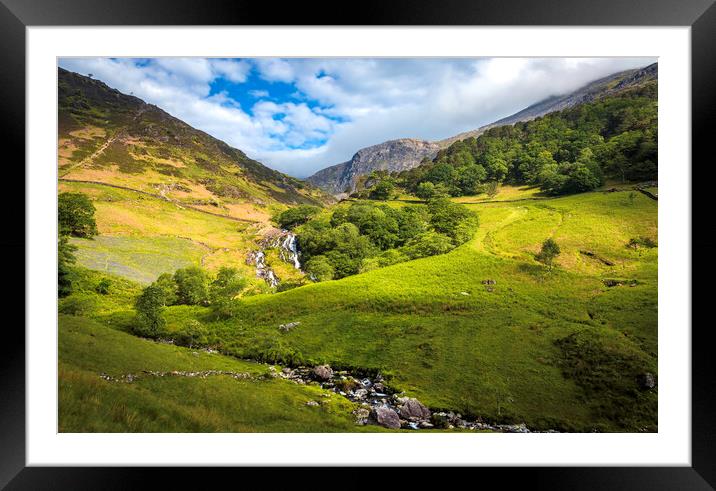 Welsh waterfall Framed Mounted Print by Kevin Elias