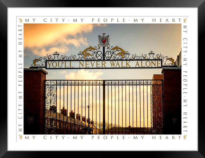 Shankly gates Framed Mounted Print by Kevin Elias