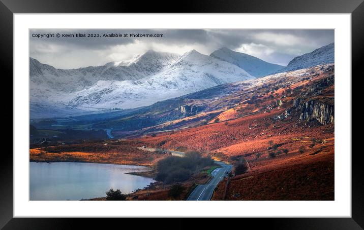 Snow on the welsh hills Framed Mounted Print by Kevin Elias