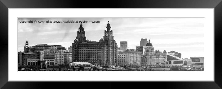 Liverpool skyline Framed Mounted Print by Kevin Elias