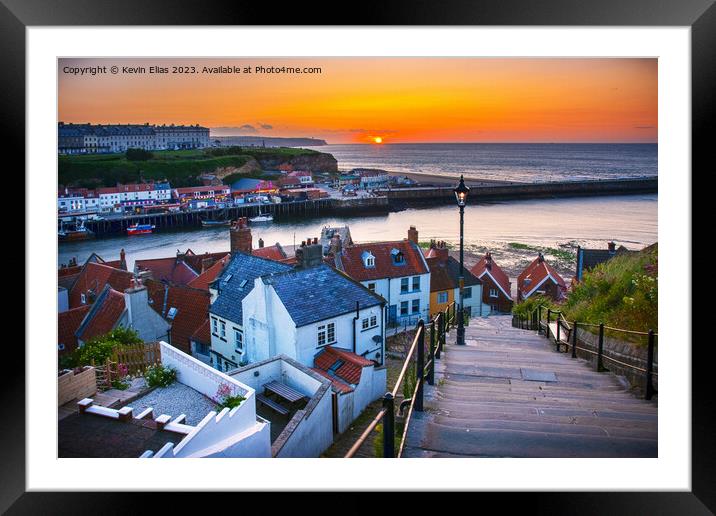 Enigmatic Whitby: A Sunset Symphony Framed Mounted Print by Kevin Elias