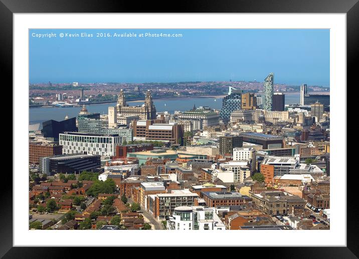 Liverpool city from above Framed Mounted Print by Kevin Elias