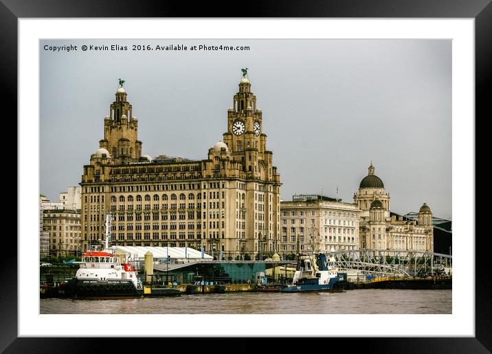 Liverpool, liver buliding, pier head Framed Mounted Print by Kevin Elias