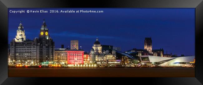 Liverpool's Illuminated Waterfront Spectacle Framed Print by Kevin Elias