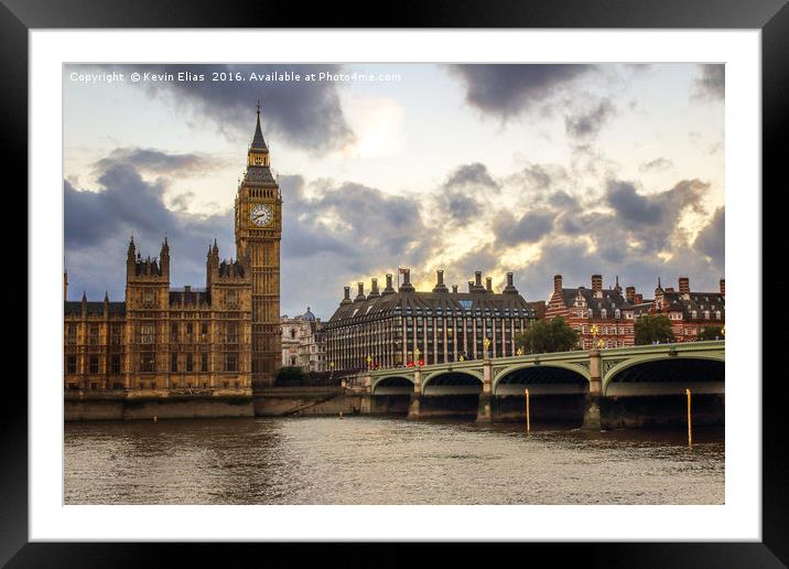 Westminster bridge Framed Mounted Print by Kevin Elias