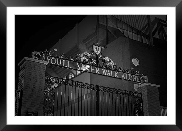 ANFIELD STADIUM GATES Framed Mounted Print by Kevin Elias