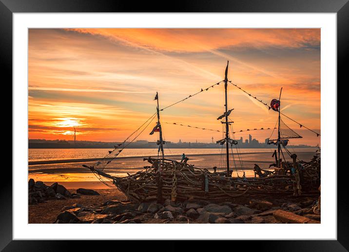 Mersey sunrise Framed Mounted Print by Kevin Elias