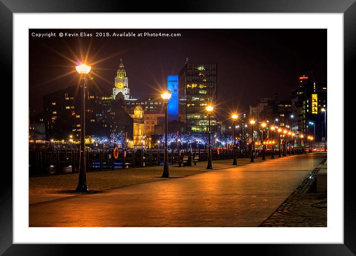 LIVERPOOL LIGHTS Framed Mounted Print by Kevin Elias