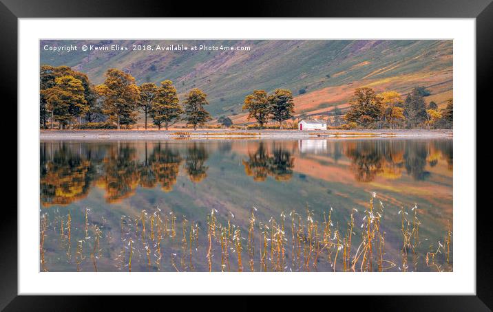 Autumn's Embrace at Buttermere Lake Framed Mounted Print by Kevin Elias
