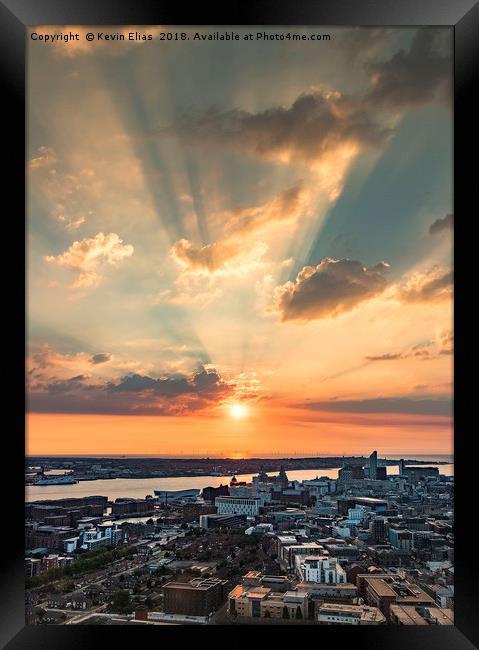 LIVERPOOL SUNSET Framed Print by Kevin Elias