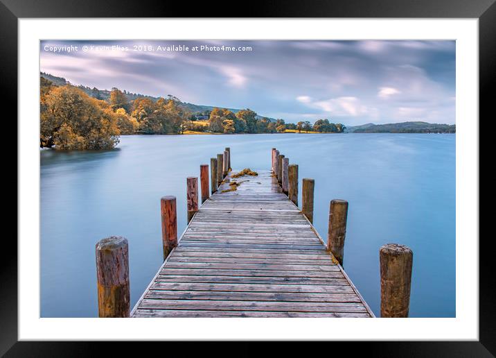 Captivating Dawn at Coniston Lake Pier Framed Mounted Print by Kevin Elias