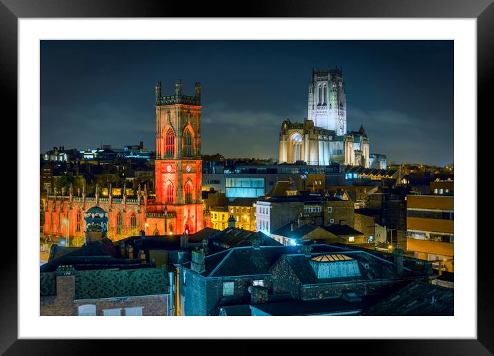 LIVERPOOL CITYSCAPE Framed Mounted Print by Kevin Elias